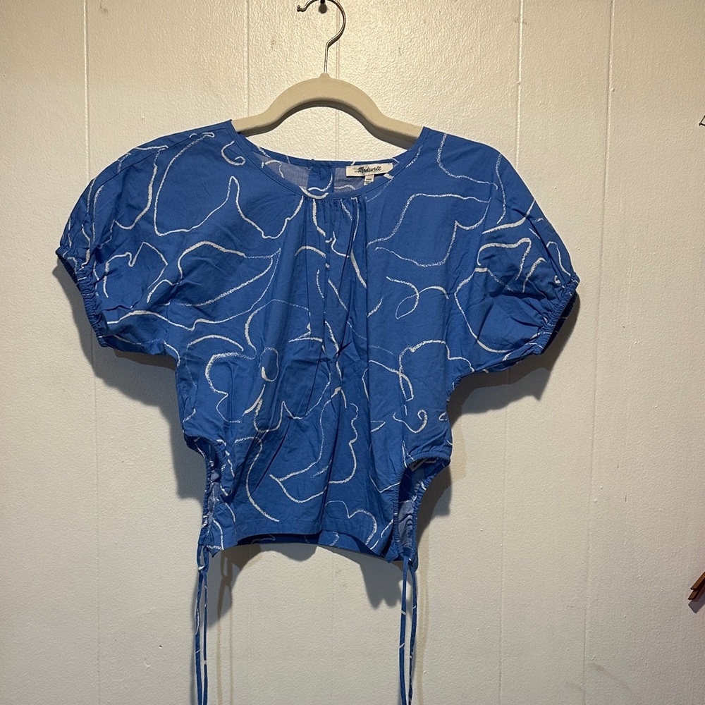 NWT Madewell top size xxs cut‎ outs capri azure blue